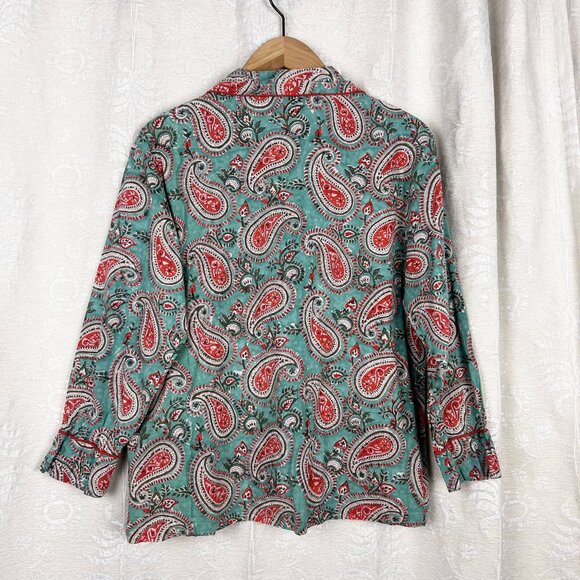 The Fox and the Mermaid Venice paisley print pajama top buttoned loungewear - Picture 4 of 7